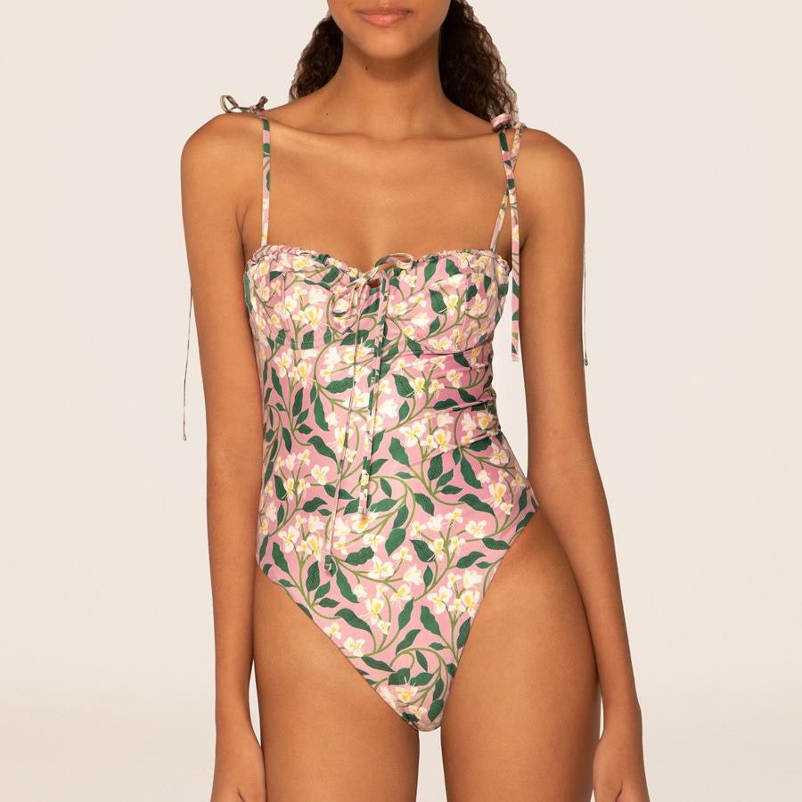 Clairz Floral Monokini And Sarong Set